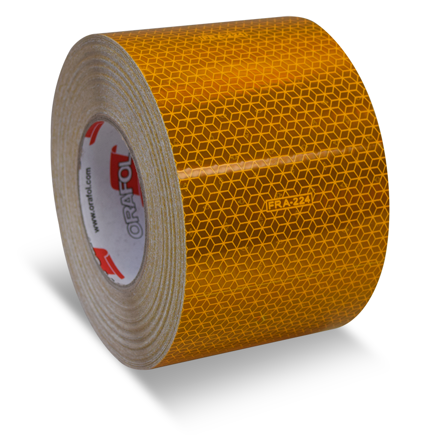 Reflective Tape Roll, 4 by 18-Inches Kiss Cut, 150 Foot Roll, Yellow