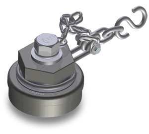 4-Inch Ductile Iron Bottom Outlet Cap with Carbon Steel Chain