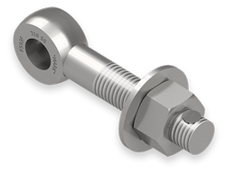 1 x 5-1/2-Inch Stainless Steel Eyebolt Assembly with Huck Rivet, Heavy Hex Nut