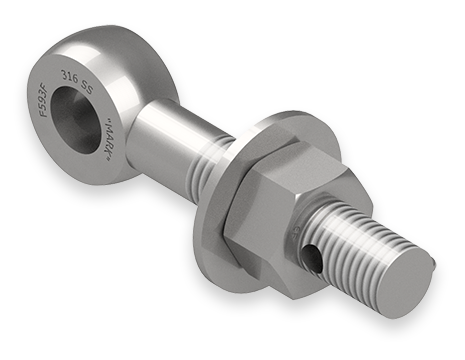 1 x 5-1/2-Inch Stainless Steel Eyebolt Assembly with Seal Hole, Heavy Hex Nut