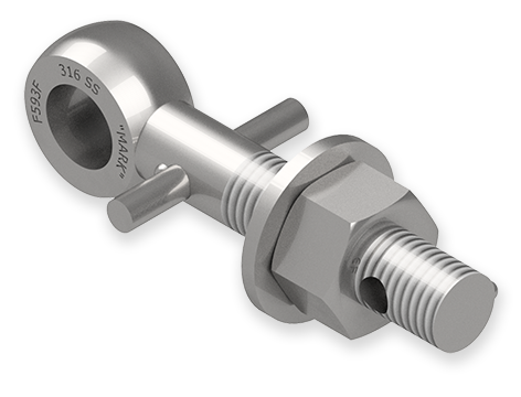 7/8 x 5-Inch Stainless Steel Eyebolt Assembly with Pin and Seal Hole, Heavy Hex Nut
