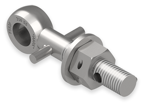 7/8 x 5-Inch Stainless Steel Eyebolt Assembly with Pin and 2 Seal Holes, Heavy Hex Nut