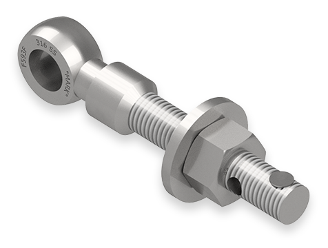 7/8 x 6-1/2-Inch Stainless Steel Eyebolt Assembly with Seal Hole and Safety Collar, Heavy Hex Nut, Lubed