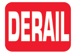 Derail Sign Plate, Red