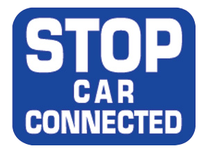 Stop Car Connected Sign Plate, Blue