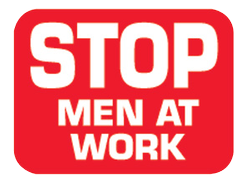 Stop Men At Work Sign Plate, Red