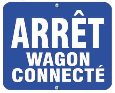 Arret Wagon Connecte Sign Plate, Blue