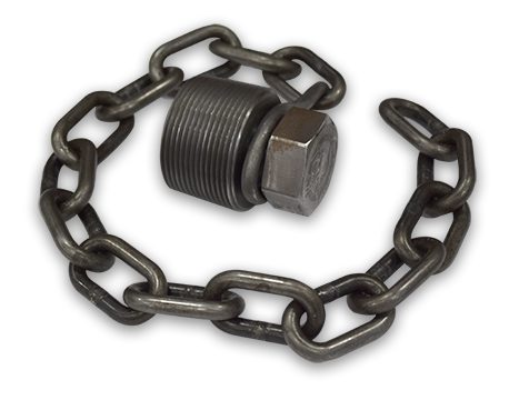 1-1/2-Inch Carbon Steel Plug Assembly with Carbon Steel Chain