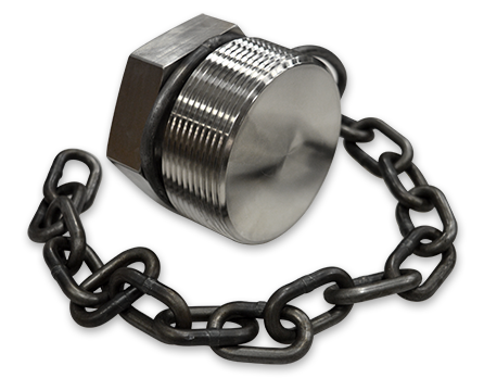 3-Inch Nitronic 60 Plug Assembly with Carbon Steel Chain