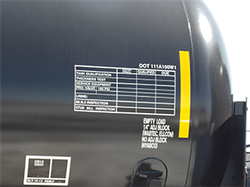 Tank Car Qualification Decal 42" x