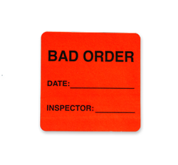 Bad Order Label