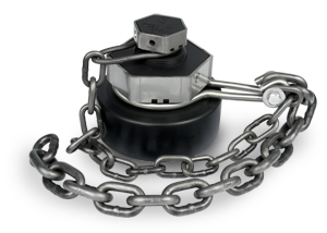4-Inch Aluminum Bottom Outlet Cap with Carbon Steel Chain