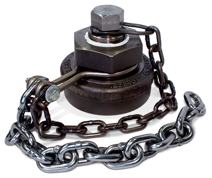 4-Inch Ductile Iron Bottom Outlet Cap with Gylon Gasket and Carbon Steel Chain