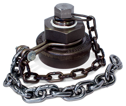 4-Inch Ductile Iron Bottom Outlet Cap with Garlock 3000 Gasket and Carbon Steel Chain