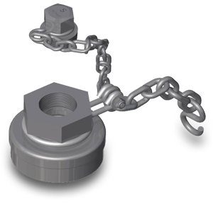 4-Inch Stainless Steel Bottom Outlet Cap with Stainless Steel Chain