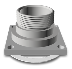 4 inch Bottom Outlet Nozzle, Carbon Steel, 9 or 9-1/2 inch Bolt Circle, with White FDA Neoprene Gasket