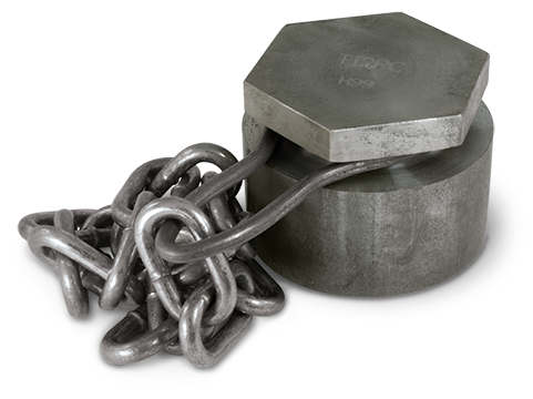 2-Inch Carbon Steel Pipe Cap Assembly with Carbon Steel Chain