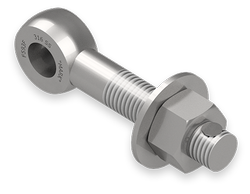 1 x 5-1/2-Inch Stainless Steel Eyebolt Assembly with Huck Rivet, Heavy Hex Nut