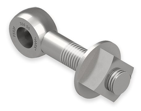 1 x 5-Inch Stainless Steel Eyebolt Assembly, Heavy Square Nut