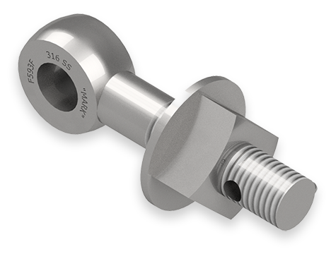 1 x 5-Inch Stainless Steel Eyebolt Assembly with Seal Hole, Heavy Square Nut