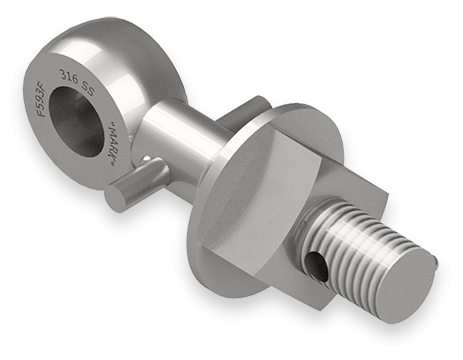 1 x 5-Inch Stainless Steel Eyebolt Assembly with Pin and Seal Hole, Heavy Square Nut