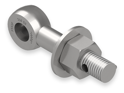 1 x 5-Inch Stainless Steel Eyebolt Assembly with Seal Hole, Heavy Hex Nut