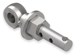 1 x 6-Inch Stainless Steel Eyebolt Assembly with 2 Seal Holes, Collar and Huck Rivet, Heavy Hex Nut