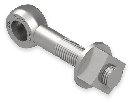 7/8 x 5-Inch Stainless Steel Eyebolt Assembly, Heavy Square Nut