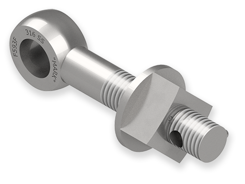 7/8 x 5-Inch Stainless Steel Eyebolt Assembly with Seal Hole, Heavy Square Nut