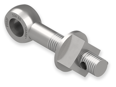 7/8 x 5-Inch Stainless Steel Eyebolt Assembly with Seal Hole, Heavy Square Nut