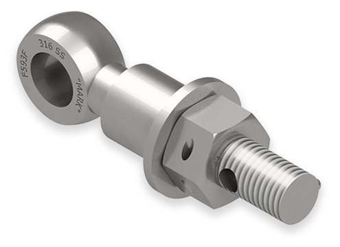 7/8 x 5-Inch Stainless Steel Eyebolt Assembly with 2 Seal Holes and Safety Collar, Heavy Hex Nut