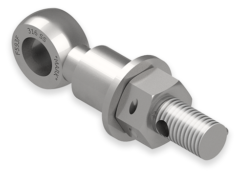 7/8 x 5-Inch Stainless Steel Eyebolt Assembly with 2 Seal Holes and Safety Collar, Heavy Hex Nut