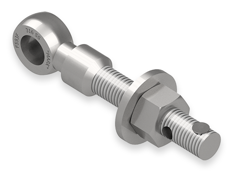 7/8 x 6-1/2-Inch Stainless Steel Eyebolt Assembly with Seal Hole and Safety Collar, Heavy Hex Nut, Lubed