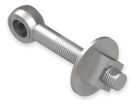 7/8 x 6-Inch Stainless Steel Eyebolt Assembly, Heavy Square Nut, 3-Inch Washer