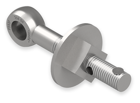 7/8 x 6-Inch Stainless Steel Eyebolt Assembly with Seal Hole, Heavy Square Nut, 3-Inch Washer
