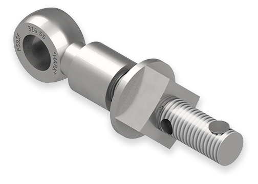 7/8 x 6-Inch Stainless Steel Eyebolt Assembly with Seal Hole and Safety Collar, Heavy Square Nut