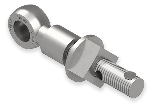 7/8 x 6-Inch Stainless Steel Eyebolt Assembly with Seal Hole and Safety Collar, Heavy Square Nut