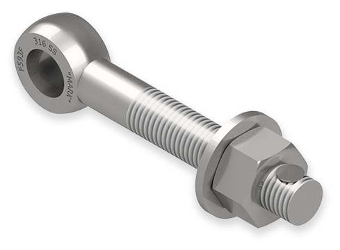 7/8 x 6-Inch Stainless Steel Eyebolt Assembly with Huck Rivet, Heavy Hex Nut