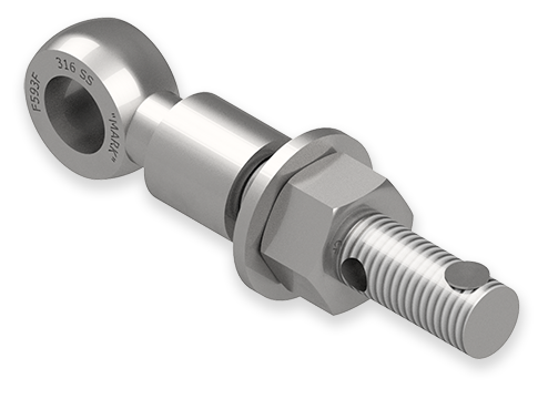 7/8 x 6-Inch Stainless Steel Eyebolt Assembly with Seal Hole and Safety Collar, Heavy Hex Nut