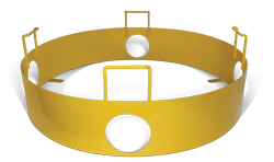 20 inch security ring, 304 stainless steel, 7-1/2 inches high (11-5/16 inches high with handle), 36-1/4 inch OD, (4) 5 inch access holes