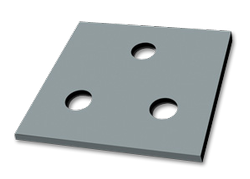 Pre-Drilled Steel Shim Plate for Hinged Derails, 1/4-Inch