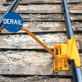 1-Way Hinged Derail with Sign, Left Throw