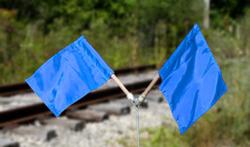 Blue Nylon Flag with Wooden Dowel Handle