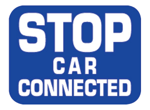 Stop Car Connected Sign Plate, Blue