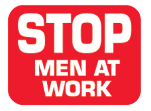 Stop Men At Work Sign Plate, Red