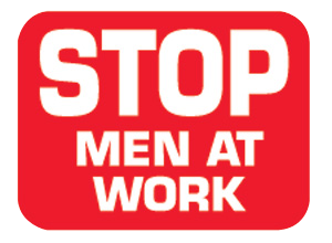 Stop Men At Work Sign Plate, Red