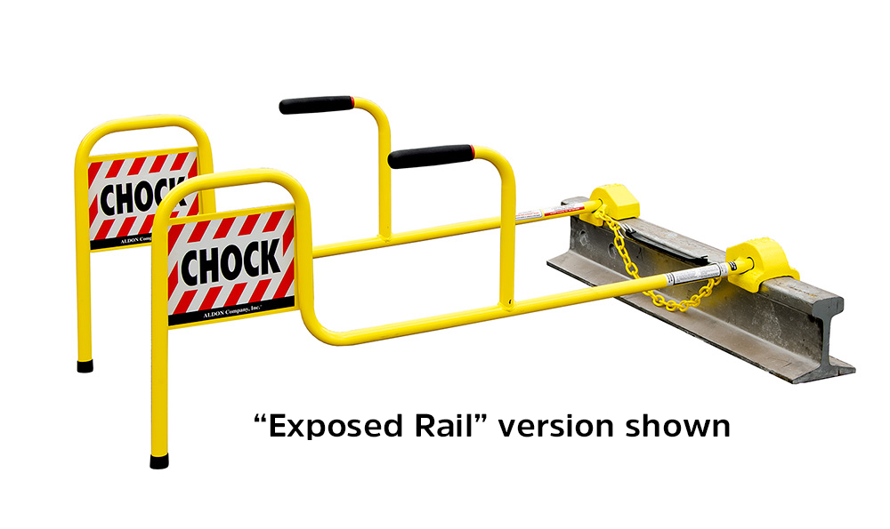 Stay Clear Double Chock with Flag, Flush Rail