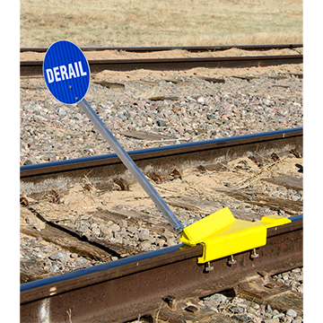 Portable Derail with Sign, Left Throw