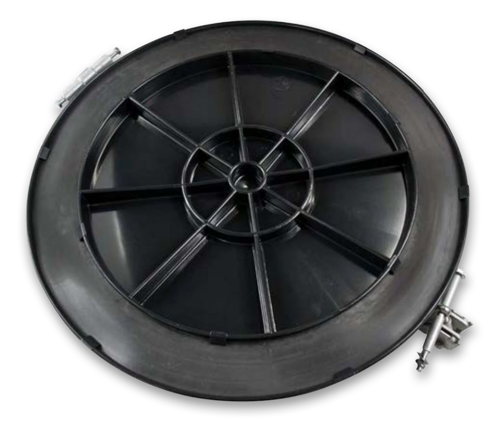 16-Inch Carbon Black Hatch Cover, Black Neoprene Gasket