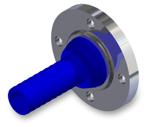 Reducing Flanged Hose Barb 3 inch x 2 inch